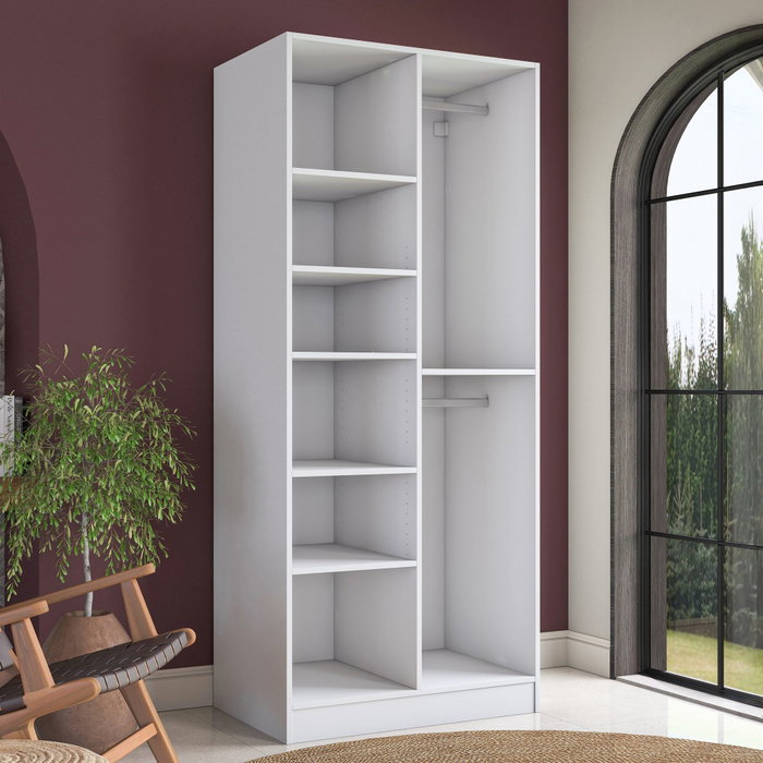 Hanah Home Armario Blanco con Estanterías Hanah Home Armario Blanco con Estanterías